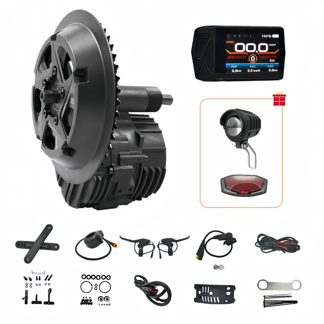Mid Drive Conversion Kit 1000W - TONGSHENG TSDZ16 48V 1000W電動自転車ミッドドライブモーター変換キット、B02N-U Bluetooth LCDカラーディスプレイ付き、BB
