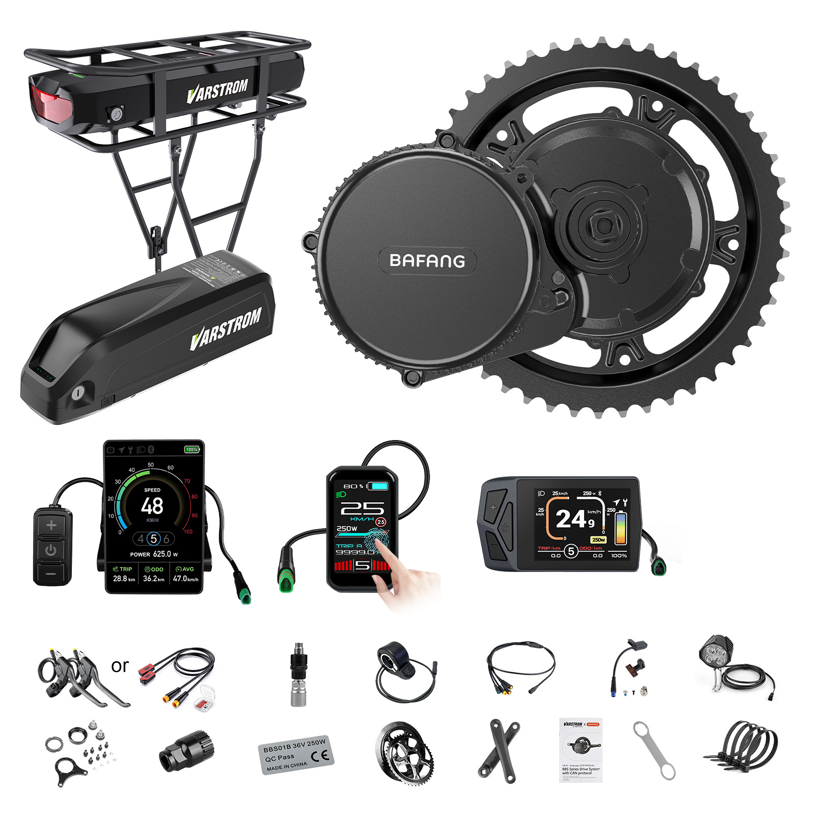 Torque Sensor Mid Drive Motor Kit - 【米国発送】Bafangモーター 750W 48V ミッドドライブモーターキット BBS02B 電動自転車コンバージョンキット