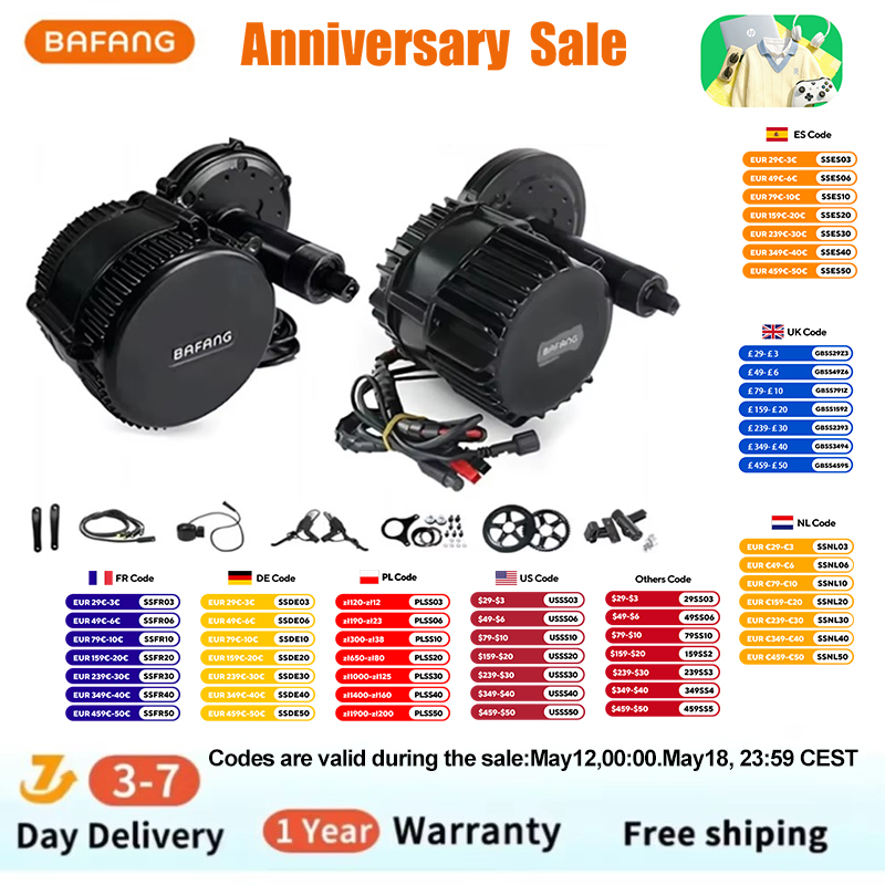 Bafang-電動自転車電動キット,ボトムブラケットのモータ - Mid Drive Conversion Kit 1000W のレビューと価格
