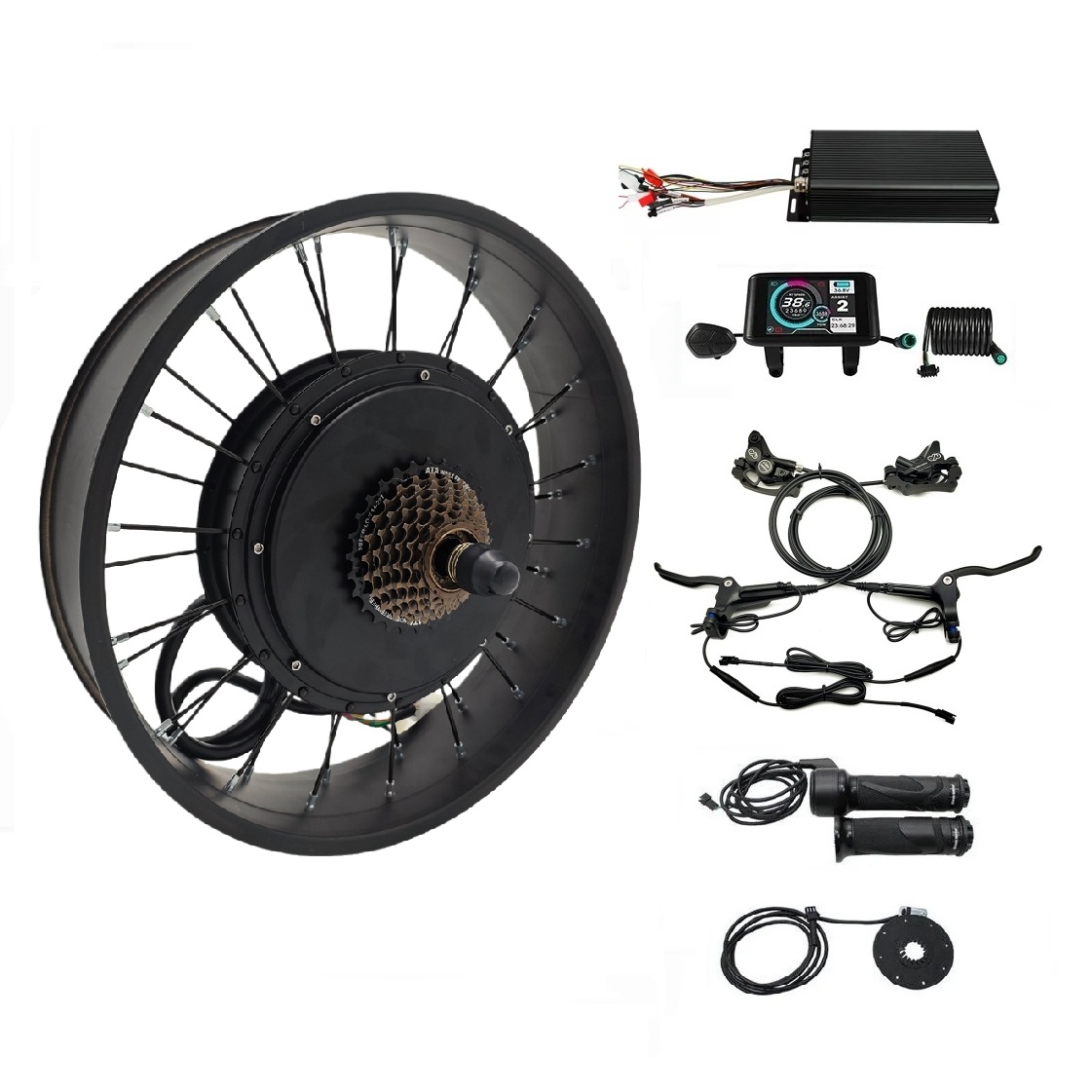 48V-72V 100A 5000W 電動自転車ファットタイ - 5000W Hub Motor Kit 72V のレビューと価格